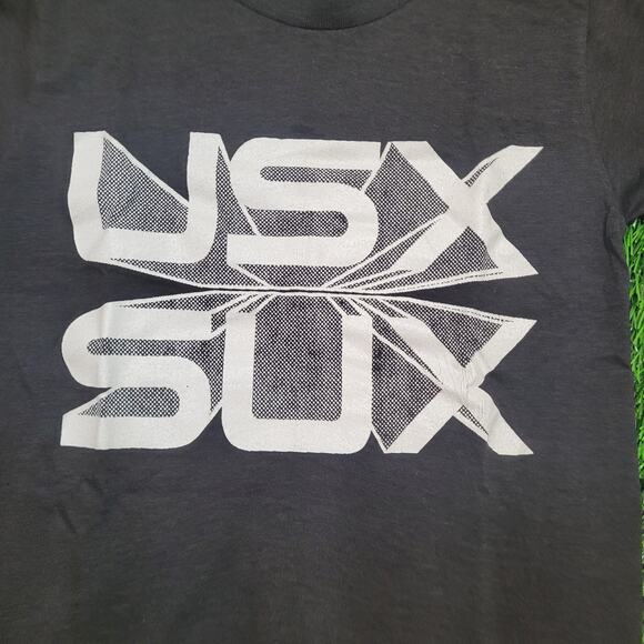 VTG 80s Anti-US USX Lorain Steel Protest Tee Mens XXS / Womens S USA Made - Picture 2 of 7